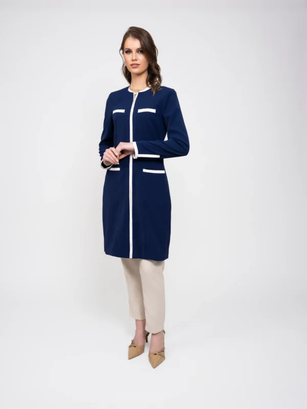 Jaleco Tulipa - Marinho e Preto